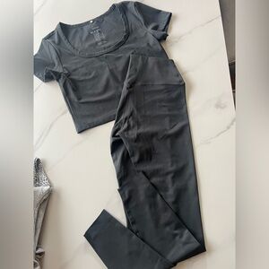 H&M Leggings&Crop Set Dark Gray